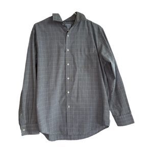 Croft & Barrow Men's Blue Plaid Dress Shirt, Medium, Pre-owned